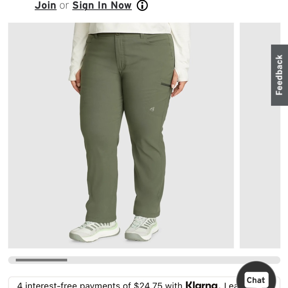 Eddie Bauer Womens Ranier Fleece Lined Jogger Pants Green Size 2x